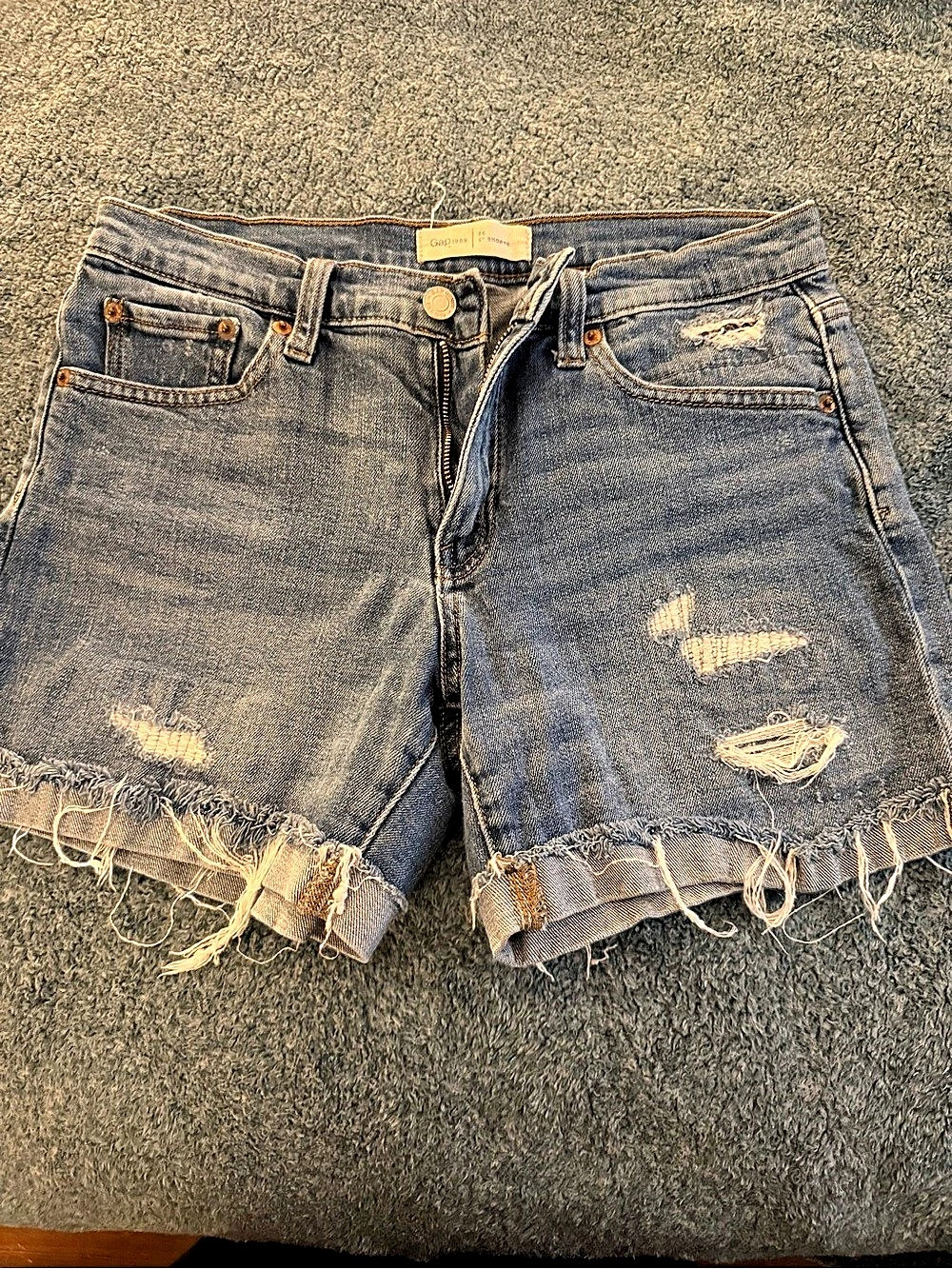 Gap 1969 5" Denim Shorts Women's Distressed Jean Shorts Waist 26
